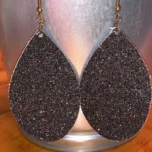 Faux Leather Drop Earrings